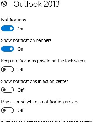 Notifications in Windows 10